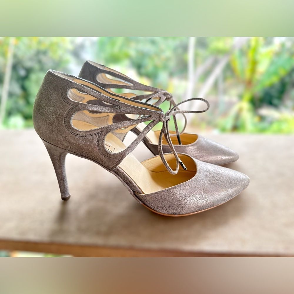 Paul Green Justine Ghillie d’Orsay Pumps Smoke Metallic Size 6 UK US 8.5 - Picture 2 of 16